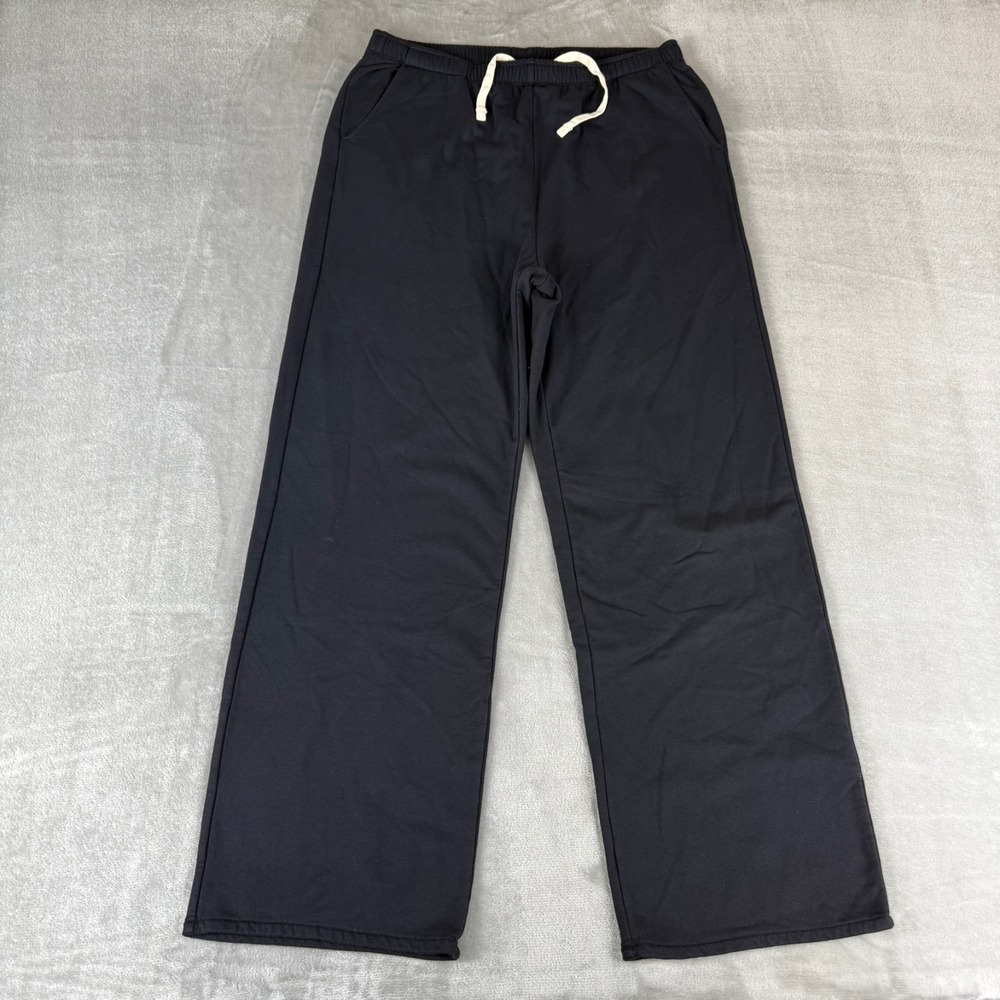 American Giant Modal Fleece Straight Pants Womens Large Black $110 USA New NWOT